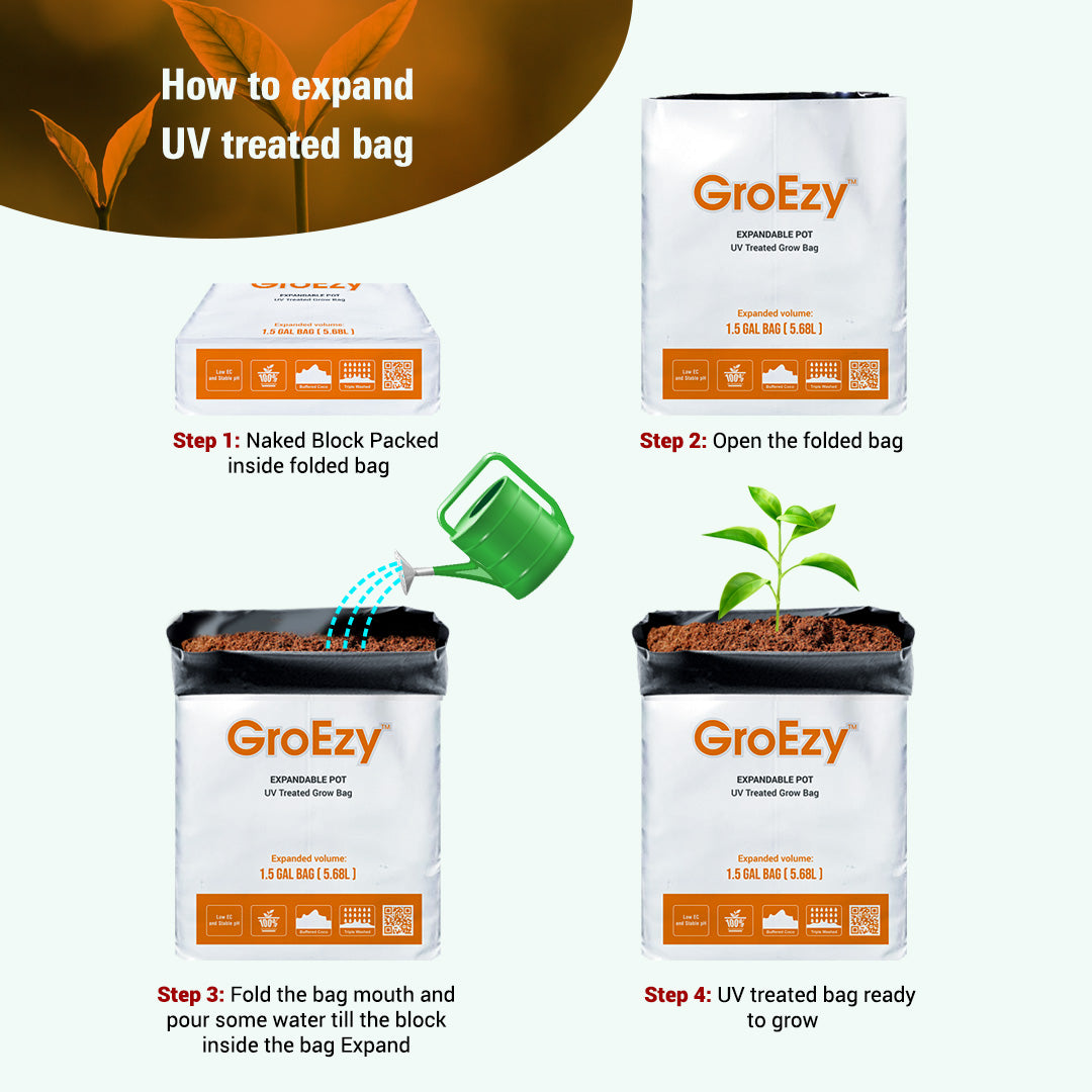 GroEzy™ 1.5 Gallon Expandable Pot in UV treated grow bag