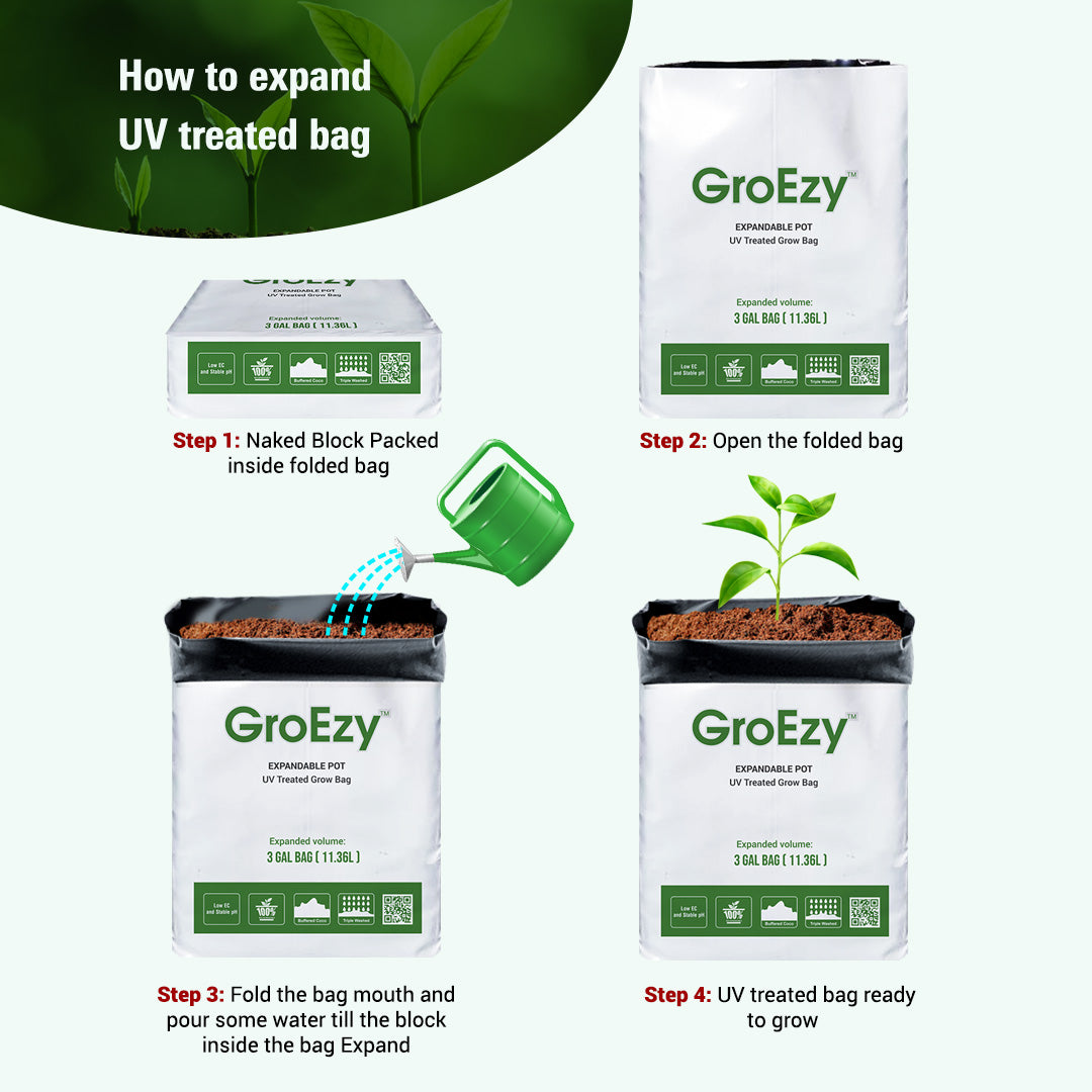 GroEzy™ 3 Gallon Expandable Pot in UV treated grow bag