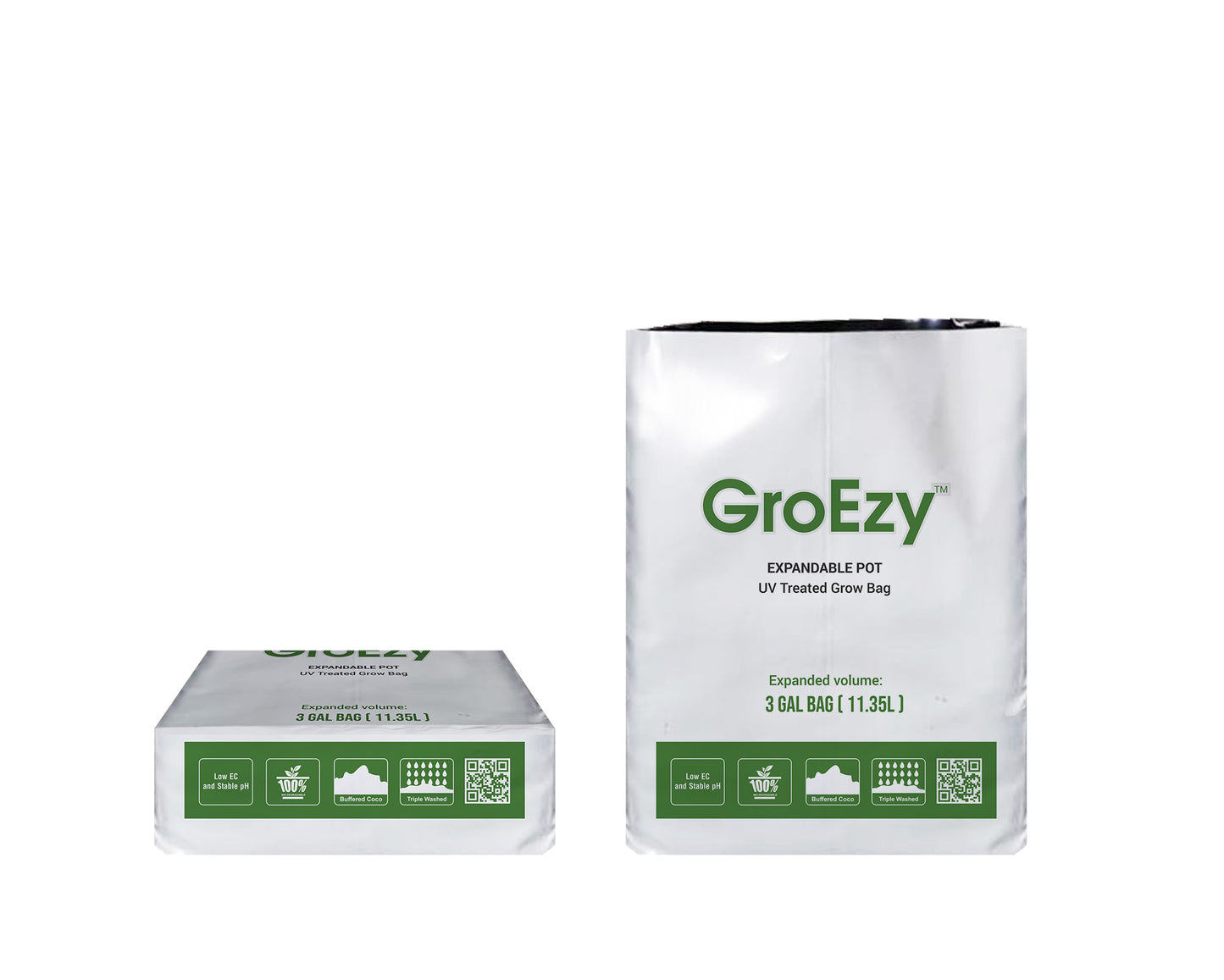 GroEzy™ 3 Gallon Expandable Pot in UV treated grow bag