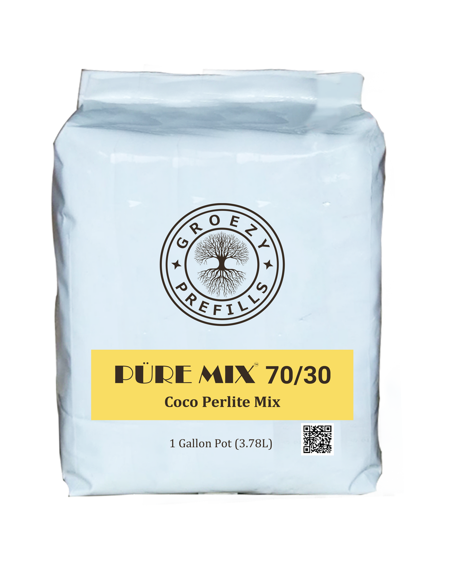 GroEzy™ 1 Gallon Prefilled 70/30 Coco Perlite Grow Bag