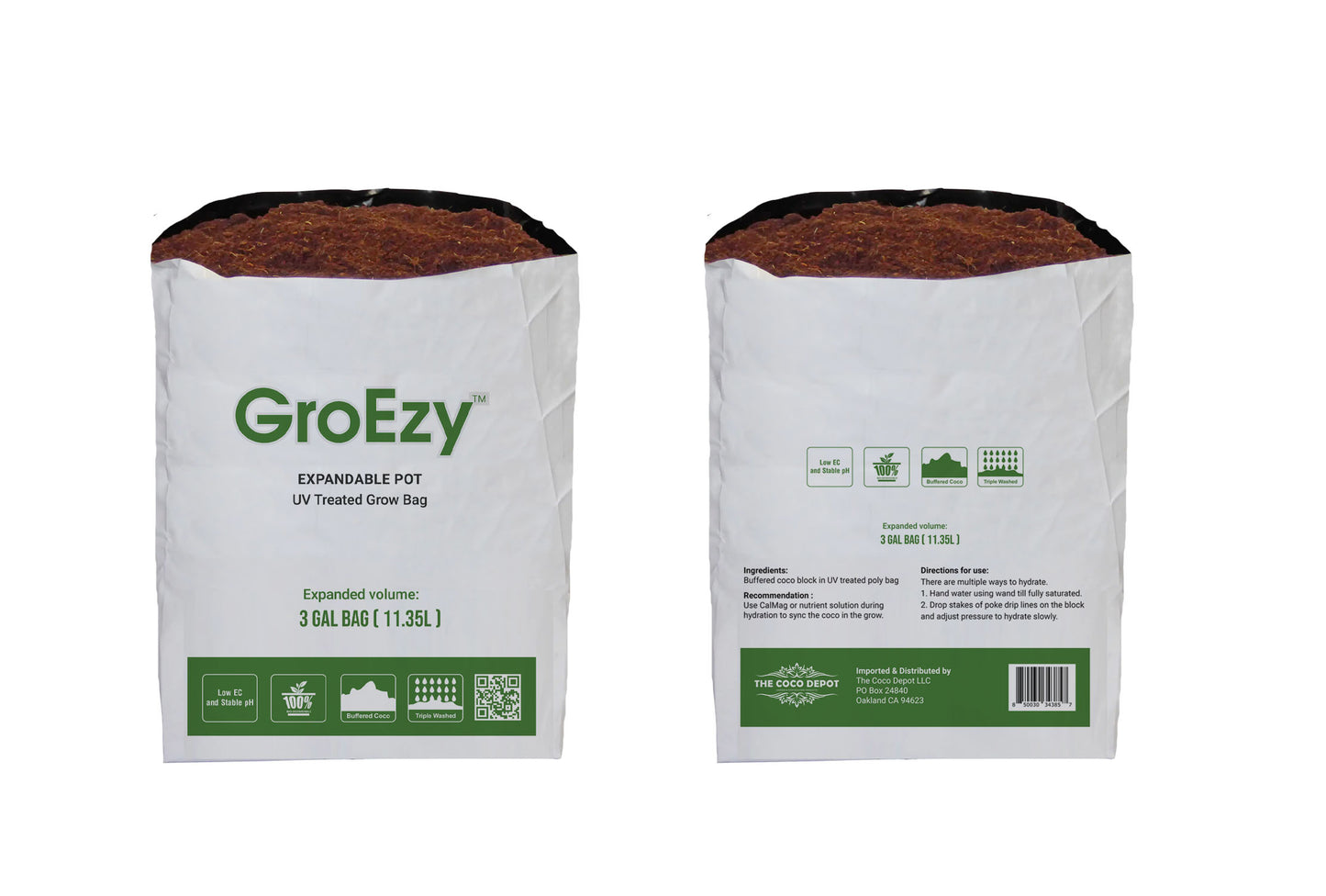 GroEzy™ 3 Gallon Expandable Pot in UV treated grow bag